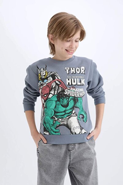 DeFacto Erkek Çocuk Marvel Comics Bisiklet Yaka Sweatshirt D6738A824WN