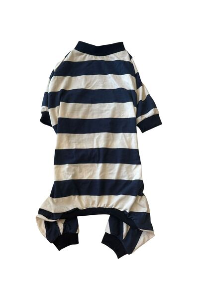 Barneystore Kedi Köpek Pamuk Penye Çizgili Tulum