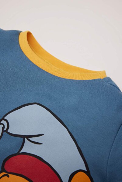 DeFacto Erkek Bebek Pijama Takımı Disney Winnie The Pooh Bisiklet Yaka Uzun Kollu Üst Uzun Alt D5357A524WN