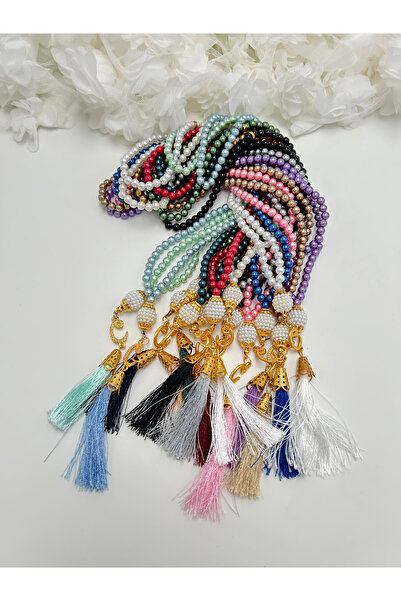 lenagiftworkshop 100 قطعة متنوعة من مسبحة الصلاة البلاستيكية اللؤلؤية مع شراش...