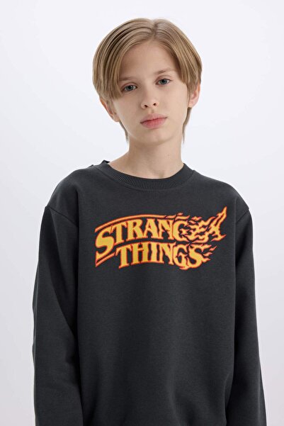 DeFacto Erkek Çocuk Stranger Things Bisiklet Yaka Sweatshirt D4791A824WN