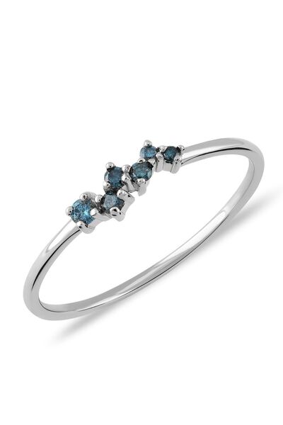 Piano Jewellery 14 Ayar Altın Cabaret Snow Queen Mavi Pırlanta Yüzük