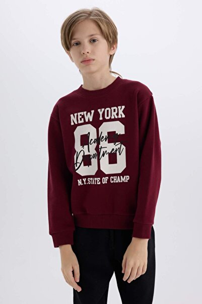 DeFacto Erkek Çocuk 2'li Takım Baskılı Sweatshirt Beli Lastikli Eşofman Altı E1935A824CW