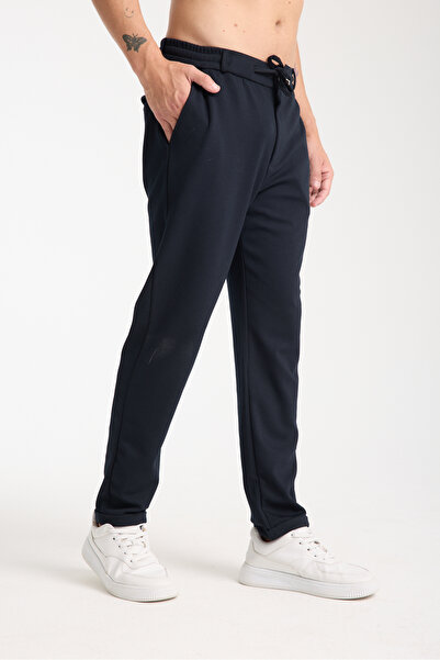 KAPHONE Erkek Pantolon Bel Lastikli Likralı Paça Katlamalı Jogger Stil