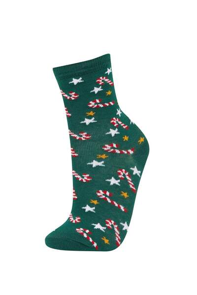 DeFacto Boy's New Year Themed 2-Piece Cotton Long Socks E2769A8Ns