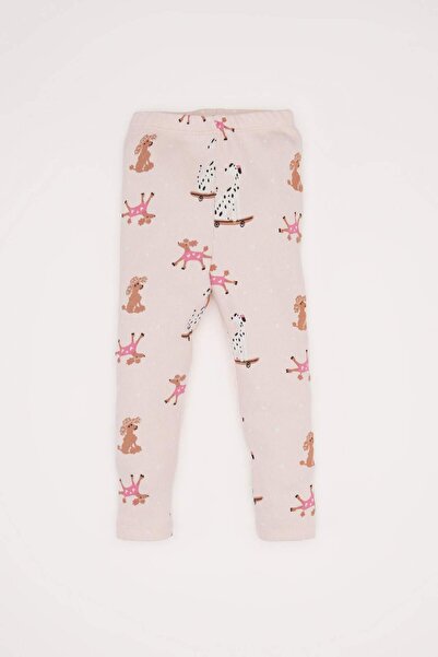 DeFacto Kız Bebek Pijama Takımı Desenli Uzun Kollu Fitilli Kaşkorse Üst Uzun Alt D5374A524WN