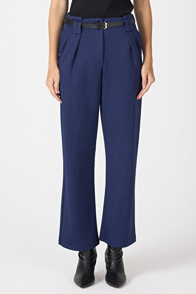 Rays Laci Pleated Belted Women's Fabric Trousers 8119A