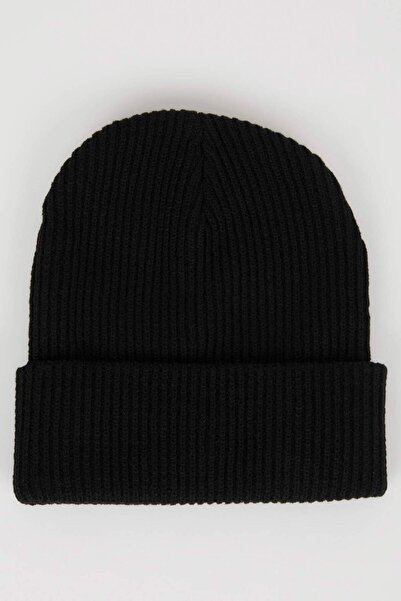 DeFacto Chlapecká tkaná štítkovaná žebrovaná pletená čepice 3129418