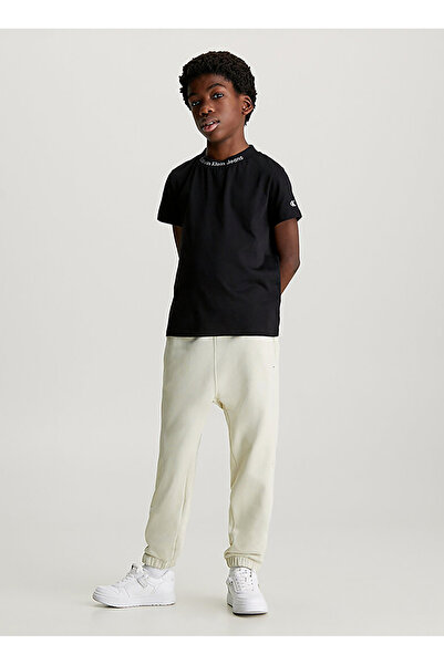 Calvin Klein Lastikli Paça Koyu Bej Erkek Çocuk Eşofman Altı IB0IB02119RAE