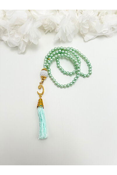 lenagiftworkshop 100 Pieces of Green Gift Vav-Shaped Tassel Plastic Pearl Pra...