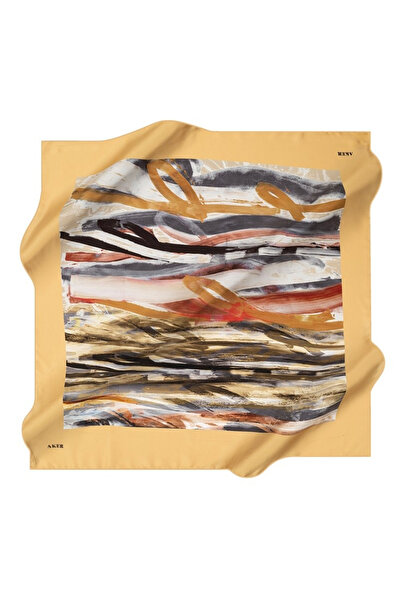 Aker Eșarfă din mătase Sura cu model mixt galben 8808701 - 361