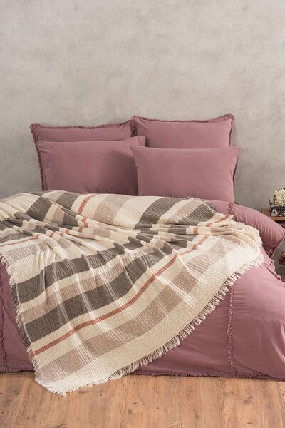 VAROL 4 Layer 100% Cotton Muslin Pique & Bedspread – 230X250 cm