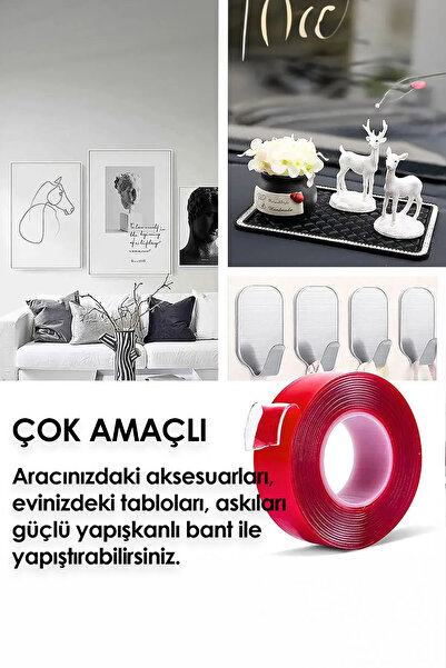 Fresh Moon Çift Taraflı Silikon Bant Kırmızı Güçlü Yapışkanlı Su Geçirmez Bant Çerçeve Tablo İzolasyon Bandı