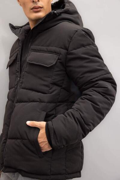 DeFacto Slim Fit down Coat Slim Fit Hooded Pocket Zippered C7437Ax24Wn