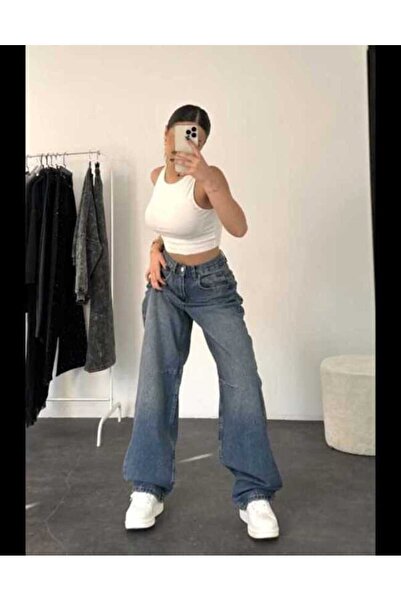 sion jeans Y2K TOKYO TREND MODA BAGGY talie înaltă COMFORTABLE DIZI PENSLİ CU CATARAMĂ