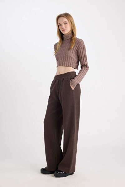 DeFacto Φαρδιά φαρδιά φούτερ με ελαστική μέση με τσέπες με κορδόνια μακρύ μέγεθος E0742AX24WN