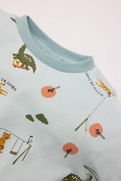 DeFacto Baby Boy Pajama Set Patterned Long Sleeve Top Bottom D5349A524Wn