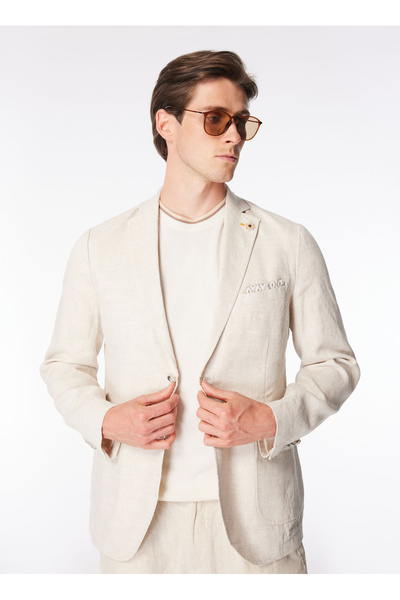 SSEINSE Slim Fit Bej Erkek Düz Ceket GAE949SS CeketBej
