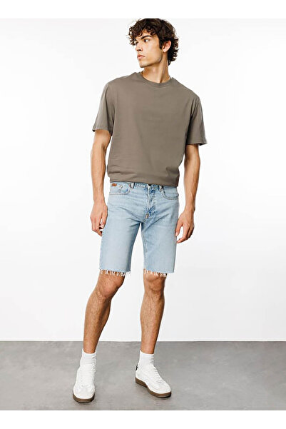 Denim Trip Straight Açık İndigo Erkek Denim Şort DT10720_Straight Fit Normal ...