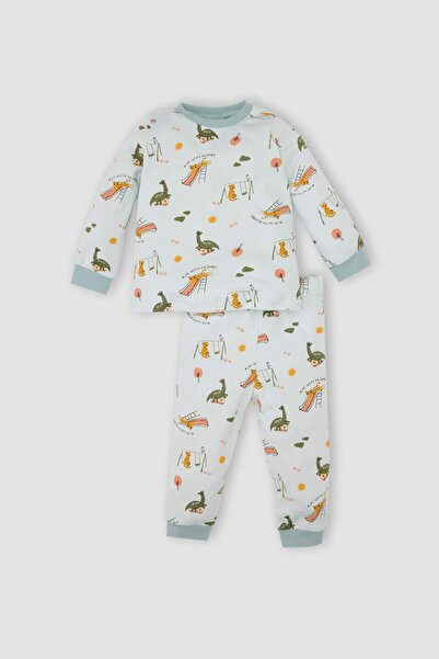 DeFacto Baby Boy Pajama Set Patterned Long Sleeve Top Bottom D5349A524Wn