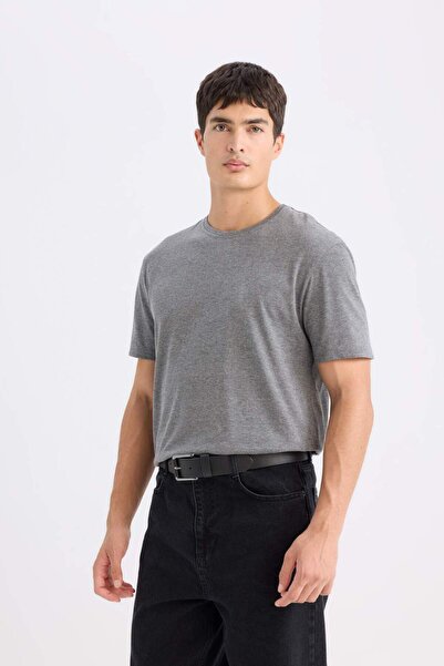 DeFacto Μπλουζάκι από 100% βαμβάκι New Regular Fit με λαιμόκοψη με κοντό μανίκι E1091AXNS