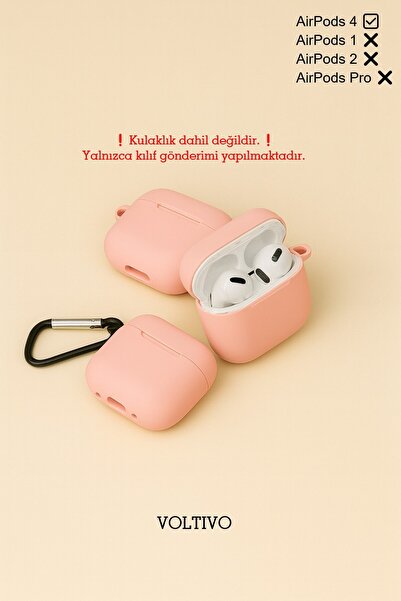 Air Pods 4. Nesil Uyumlu Renkli Kir Tutmaz Silikon Kancalı Kılıf