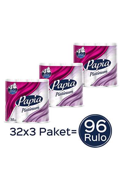 Papia Platinum Tuvalet Kağıdı 96 Rulo (32 Rulo X 3 Paket)