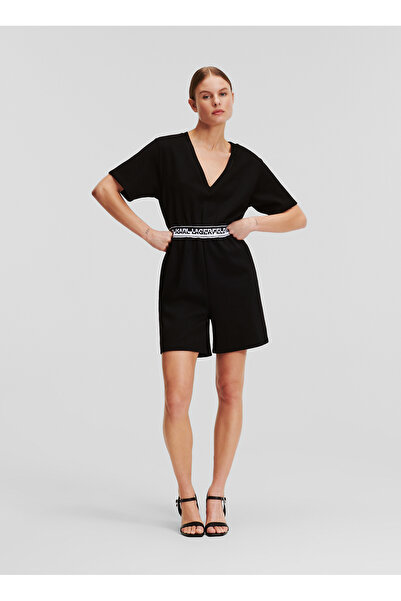 Karl Lagerfeld Düz Siyah Kadın Tulum 241W1351