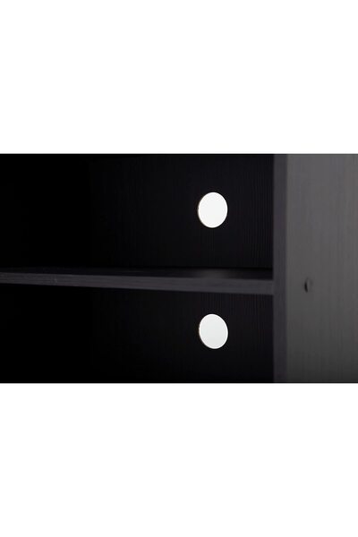 Modern home TV unit modern design with 1 side cabinets and 2 storage racks - 130cm - Black