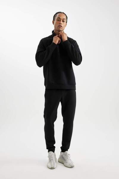 DeFacto DeFactoFit Standart Fit Dik Yaka Yarım Fermuarlı Sporcu Sweatshirt D2363AX24AU
