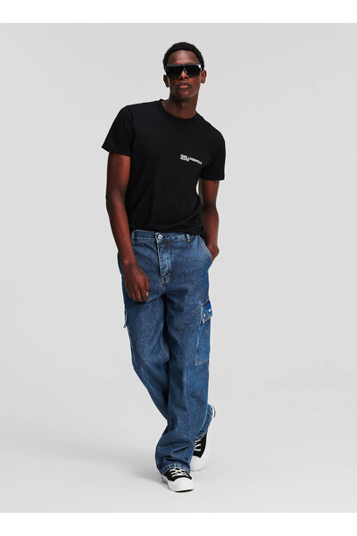 Karl Lagerfeld Mavi Erkek Normal Kalıp Denim Pantolon 241D1113_KLJ RELAXED UT...