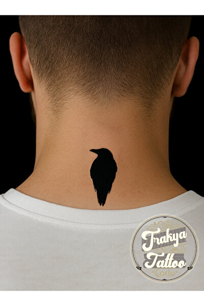 Trakya Tattoo Yarı Kalıcı Dövme Karga Kuzgun Geçici Dövme