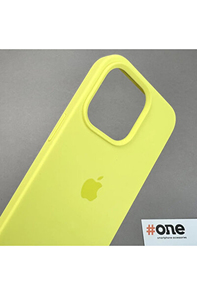 Elixem İphone 14 Pro Uyumlu İçi Kadife Logolu Lansman Yumuşak Esnek Kılıf Sarı Logelix