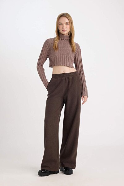 DeFacto Φαρδιά φαρδιά φούτερ με ελαστική μέση με τσέπες με κορδόνια μακρύ μέγεθος E0742AX24WN