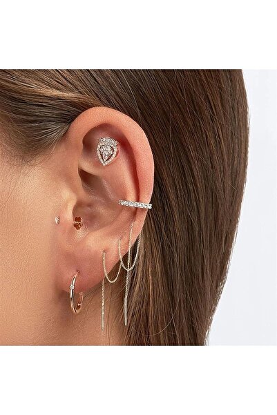 Piano Jewellery 14 Ayar Altın Cabaret Zincir Tek Küpe