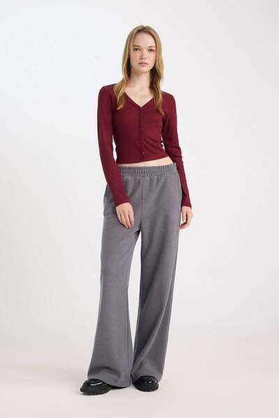 DeFacto Φαρδιά φαρδιά φούτερ με τσέπες με κορδόνια μακρύ μέγεθος E0742AX24WN