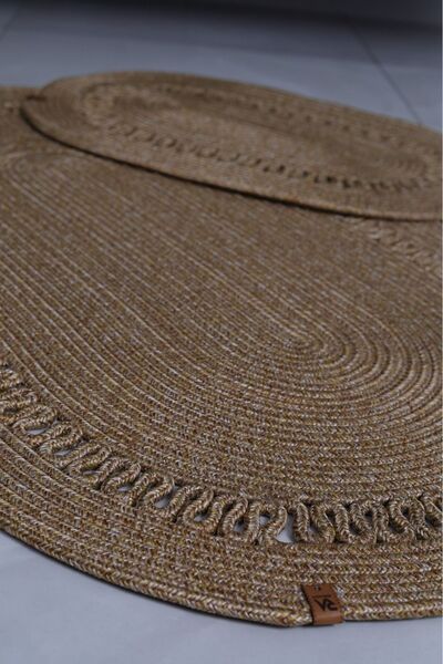 ModaCardin Σετ 2 πατάκια μπάνιου από γιούτα και άχυρο - Καλάθι σε στυλ Bohemian και Nordic