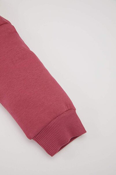 DeFacto Kız Bebek 2li Takım Bisiklet Yaka Baskılı Sweatshirt Beli Lastikli Eşofman Altı D0813A524WN