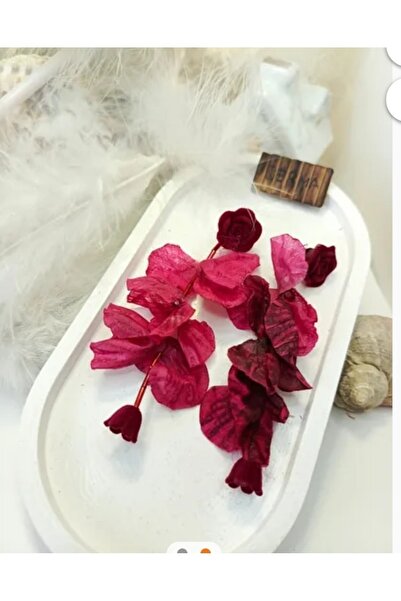 QERMA Vintage Floral Çiçek Küpe Sallantılı Çiçek Küpe Fuşya Küpe Çiçekli Küpe