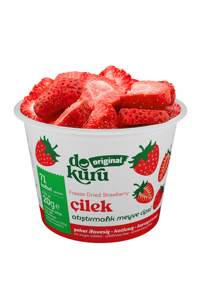 Çilek Kuru Meyve Cipsi - Dondurularak Kurutulmuş Freeze Dried Çıtır Çilek