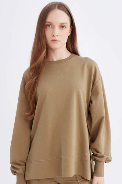 DeFacto Regular Fit Crew Neck Basic Plain Sweatshirt Tunic D4800Ax24Au