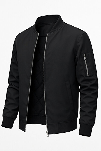 Moderk سترة Bomber College للرجال باللون الأسود للموسم الجديد