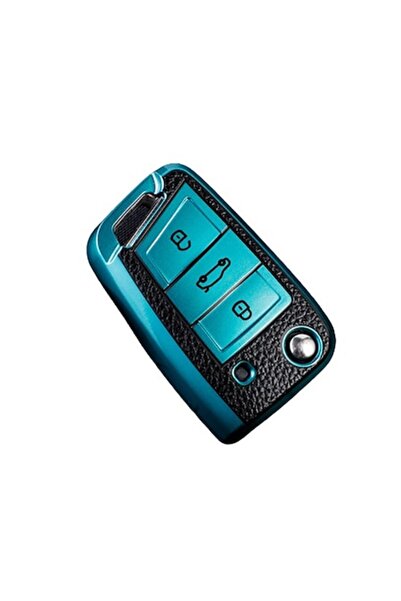 OEM Husă verde cu inserții din piele pentru cheia VW Volkswagen