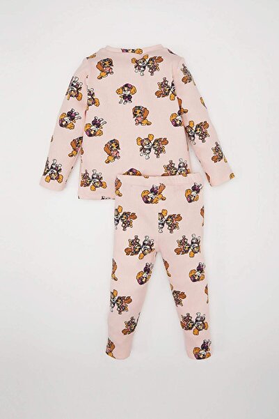 DeFacto Kız Bebek Pijama Takımı Paw Patrol Uzun Kollu Fitilli Kaşkorse Üst Beli Lastikli Alt D8649A524AU