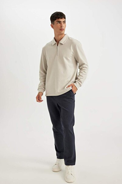 DeFacto Kumaş Pantolon Tailored Regular Fit Normal Kesim Basic Düz Cepli Düz Paça D3707AX24AU