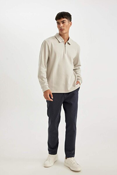 DeFacto Kumaş Pantolon Tailored Regular Fit Normal Kesim Basic Düz Cepli Düz Paça D3707AX24AU