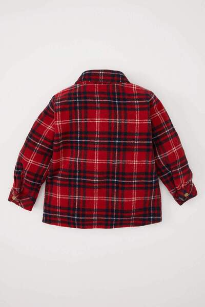 DeFacto Baby Boy Flannel Checkered Pocket Detailed Long Sleeve Shirt D5245A524Wn