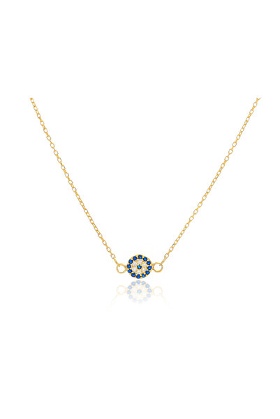 Büşra Çetin 925 Ayar Gümüş - Nazar Boncuğu Kolyesi - ( Altın, Gümüş, Gül )