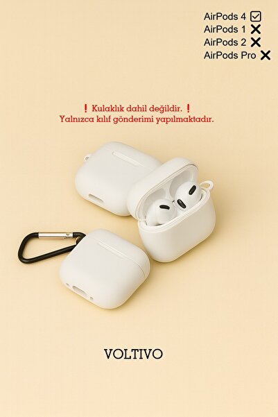 Air Pods 4. Nesil Uyumlu Renkli Kir Tutmaz Silikon Kancalı Kılıf