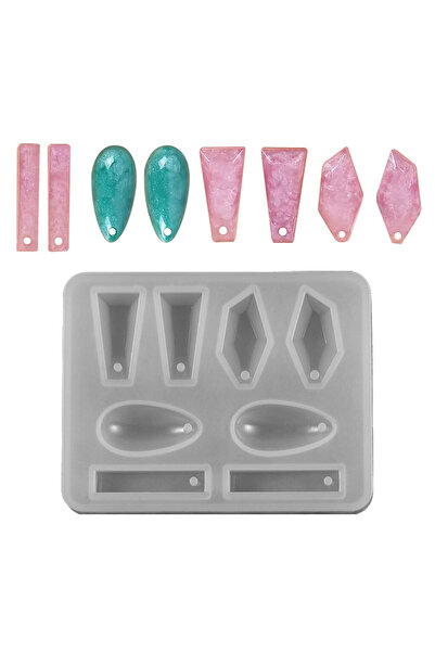 Getshop قالب أقراط من الإيبوكسي، قالب مجوهرات، قالب أشكال هندسية من السيليكون